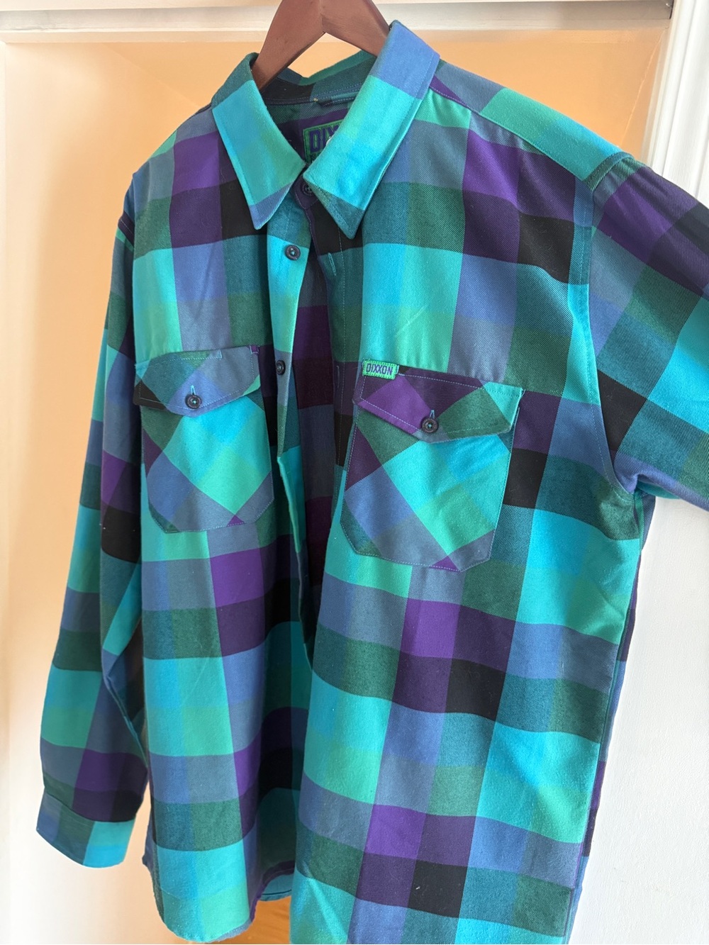 DIXXON Teal, Purple & Black Plaid Button-Down Shirt